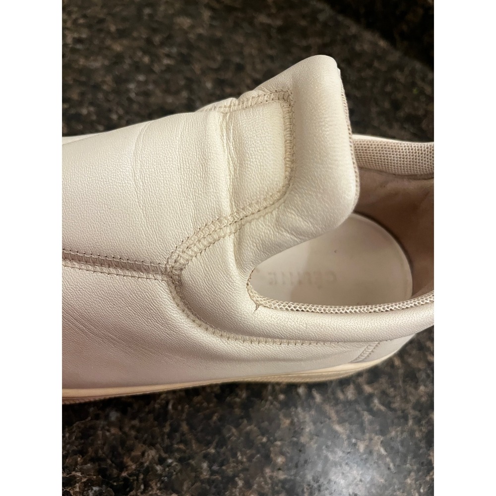 Celine Paris Women Cream Leather Padded Slip On Platform Sneakers Size 37 Italy - Picture 6 of 8